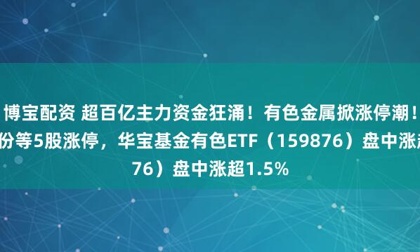 博宝配资 超百亿主力资金狂涌！有色金属掀涨停潮！锡业股份等5股涨停，华宝基金有色ETF（159876）盘中涨超1.5%